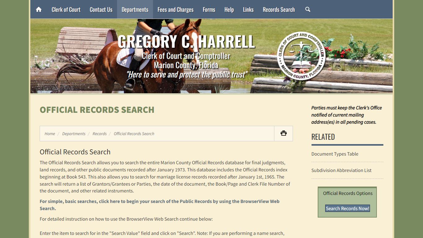 Official Records Search - Marion County Clerk